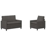 vidaXL Ensemble de Canapés 2 Pièces Gris foncé Tissu