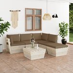 vidaXL Salon de jardin palette 6 Pièces avec coussins bois d'épicéa