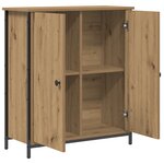 vidaXL Buffet en chêne artisanal 70x30x80 cm en bois d'ingénierie et acier