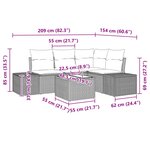 vidaXL Ensemble de canapé de jardin 5 Pièces Marron polyrotin