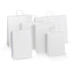 Sac kraft blanc à poignées torsadées raja 46 x 36 x 14 cm (lot de 100)