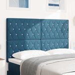 vidaXL Tête de Lit LED Argyle Manuel Bleu foncé 80 cm Velours