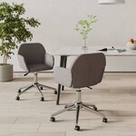 vidaXL Chaises pivotantes à manger lot de 2 Gris foncé Tissu