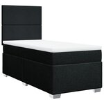 vidaXL Sommier à lattes de lit avec matelas Noir 90x200 cm Tissu