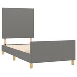 vidaXL Cadre de lit avec tête de lit Gris foncé 90x200 cm Tissu