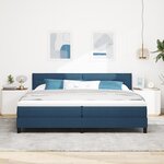 vidaXL Lit avec sommier - Matelas bleu 200x200 cm en tissu