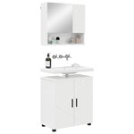 vidaXL Ensemble de mobilier de salle de bain 2 Pièces Blanc brillant