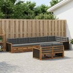 vidaXL Ensemble de canapés d'extérieur 8 Pièces Naturel et Anthracite