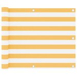 vidaXL Écran de balcon Blanc et jaune 75x300 cm Tissu Oxford