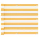 vidaXL Écran de balcon Blanc et jaune 75x300 cm Tissu Oxford