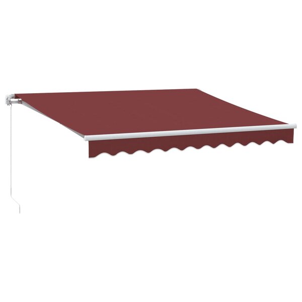 vidaXL Auvent manuel rétractable avec LED bordeaux 300x250 cm