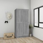 vidaXL Garde-robe Sonoma gris 82 5x51 5x180 cm Bois d'ingénierie