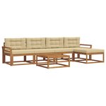 vidaXL Ensemble de canapés d'extérieur 6 Pièces Naturel et Beige