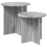 vidaXL Ensemble de tables d'appoint 2 pc Sonoma gris Ø 45 x 45 cm