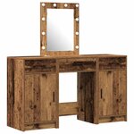 vidaXL Table de Toilette avec tiroir 3 Pièces Marron 50 x 41 x 135 cm