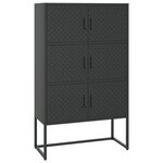 vidaXL Buffet haut Noir 80x35x135 cm Acier