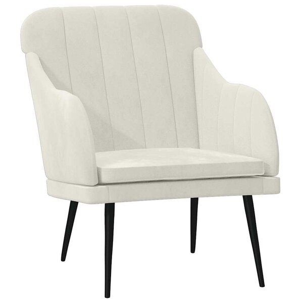 vidaXL Fauteuil Crème 63x76x80 cm Velours