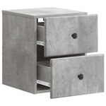 vidaXL Cabinet de chevet mural Gris béton 34 5 x 33 x 40 cm