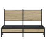 vidaXL Cadre de lit en métal sans matelas chêne sonoma 150x200 cm