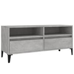 vidaXL Meuble TV gris béton 100x34 5x44 5 cm bois d'ingénierie