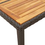 vidaXL Table de jardin et dessus en bois d'acacia noir résine tressée
