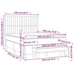 vidaXL Sommier à lattes de lit avec matelas Crème 140x190 cm Tissu