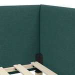 vidaXL Cadre de lit d'angle Vert foncé 90 cm x 200 cm tissu