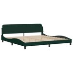vidaXL Lit avec matelas Dover vert foncé 200x200 cm velours