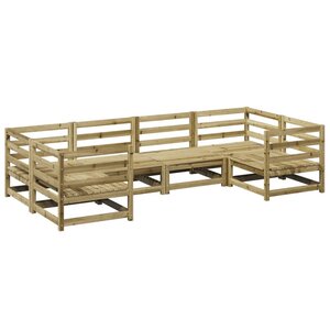 vidaXL Salon de jardin 6 Pièces bois de pin imprégné