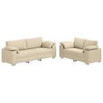 vidaXL Canapé 2 Pièces Crème 219 x 80 x 82 cm tissu
