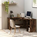 vidaXL Bureau d'angle chêne fumé 120x140x75 cm bois d'ingénierie