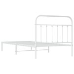 vidaXL Cadre de lit métal avec tête de lit blanc 107x203 cm