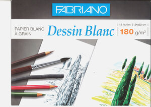 Papier Fabriano Dessin papier Blanc 24x32cm 180g 12 feuil.