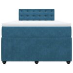 vidaXL Sommier à lattes de lit et matelas bleu 120x200 cm velours