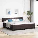 vidaXL Lit boxspring avec matelas Marron foncé 200 x 200 cm tissu