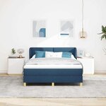 vidaXL Lit à ressorts avec matelas Bleu 140 x 200 cm tissu