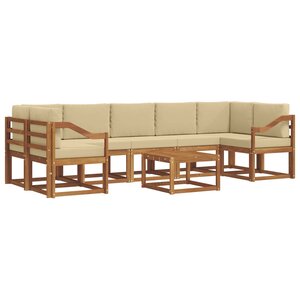 vidaXL Ensemble de canapés d'extérieur 8 pc Naturel et Beige