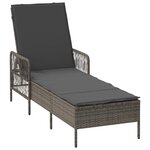 vidaXL Chaise longue avec coussin 2 Pièces Gris 35 x 35 x 32cm polyrotin
