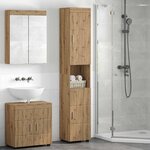 vidaXL Cabinet de salle de bain avec stockage TULUM chêne artisanal
