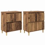 vidaXL Buffets 2 Pièces Bois Ancien 60 x 35 x 70 cm Bois d'ingénierie