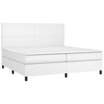 vidaXL Sommier à lattes de lit avec matelas Blanc 200x200cm Similicuir
