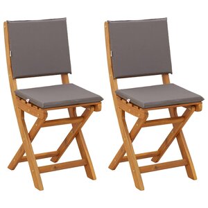 vidaXL Chaises de bistrot d'extérieur 2 pc Gris foncé