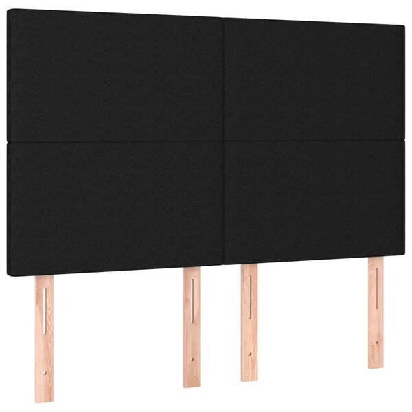 vidaXL Têtes de lit 4 Pièces Noir 72x5x78/88 cm Tissu