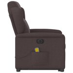 vidaXL Fauteuil inclinable de massage électrique Marron foncé Tissu