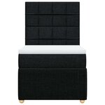 vidaXL Sommier à lattes de lit avec matelas Noir 90x200 cm Tissu