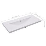 vidaXL Lavabo encastré 91 x 39 5 x 18 5 cm Céramique Blanc