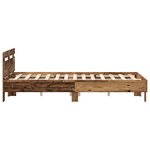 vidaXL Cadre de Lit en Bois d'Ingénierie Bois Vieilli 135 x 190 cm Durable