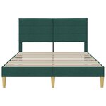 vidaXL Cadre de lit avec tête de lit Vert foncé 140 x 190 cm Tissu