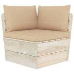 vidaXL Salon de jardin palette 3 Pièces avec coussins Épicéa imprégné