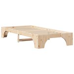 vidaXL Cadre de lit naturel Bois naturel Bois de pin massif 75 x 190 cm